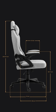 Ігрове крісло Delagear G 404, сіре, тканинне