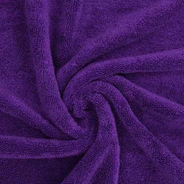 Набір рушників American Soft Linen Premium з турецької бавовни, готельна серія, 6 предметів (4 рушники для рук), насичений фіолетовий колір