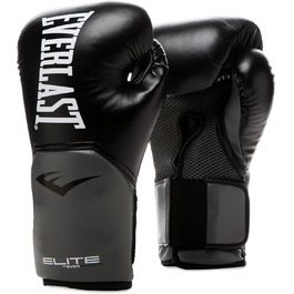 Боксерські рукавички Everlast Elite 2, 8oz, чорно-сірі – для спарингу, роботи з манекеном та рукавичками, оригінальні Everlast