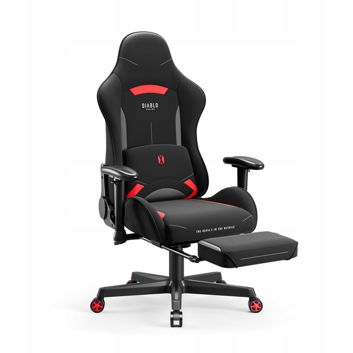 Ігрове крісло Diablo Chairs X-ST4RTER, чорна тканина, чорно-червоне