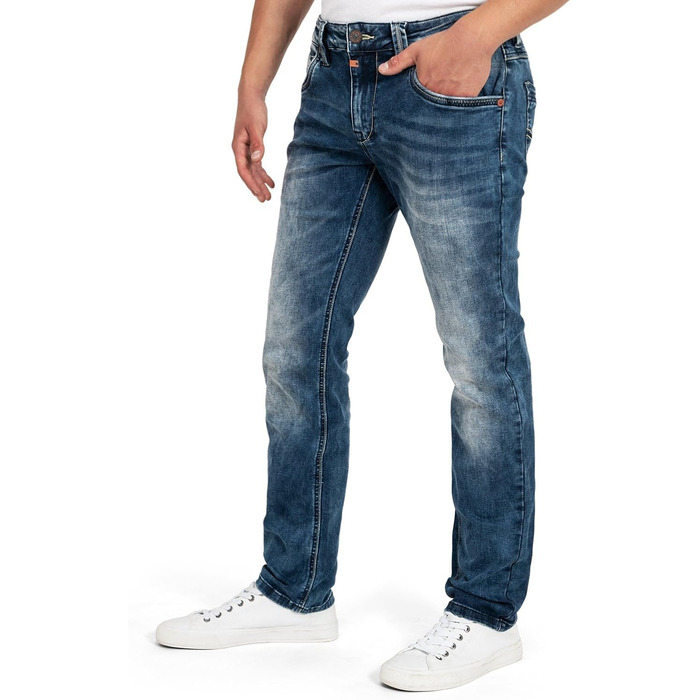 Чоловічі джинси Timezone Eduardotz Slim Fit сині, W29-W40, з еластаном, White Aged Wash