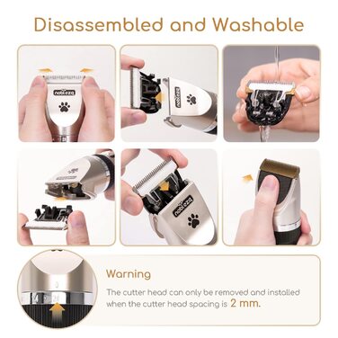 Електрична машинка для стрижки собак та котів, професійна, бездротова, акумуляторна, золота