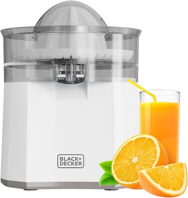 Електрична соковитискачка для цитрусових BLACK+DECKER BXCJ350E, 350W, з нержавіючої сталі, регулятор м'якоті, 2 насадки