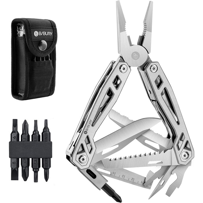 BIBURY Multitool - Titanium & Stainless Steel Multitool Set for Men & Women | Outdoor, Camping, Hunting, Fishing & Hiking