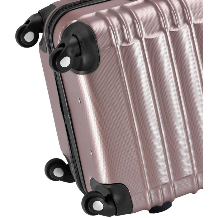 Набір валіз Zelsius 4 шт. Рожевий колір | ABS, з кодовим замком, 4 колеса, внутрішній роздільник | Ручна поклажа, набір валіз, trolley, велика валіза