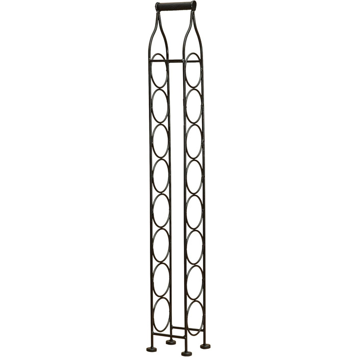 Biscottini Wrought Iron Bottle Rack 12xR12x105cm - Wine Rack with Antiqued Black Finish - Bottle Holder with 8 Bottle Spaces