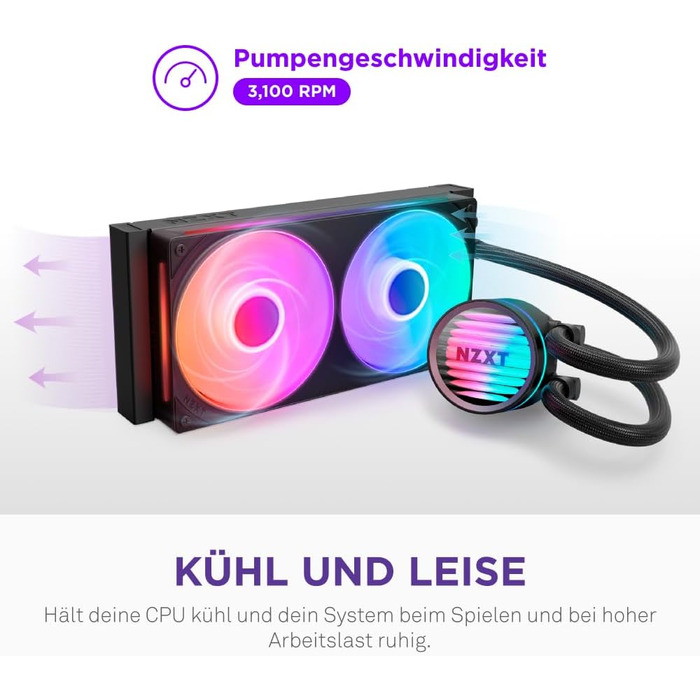 NZXT Kraken Core 240 RGB - Рідинне охолодження CPU AIO з LCD-дисплеєм, чорний