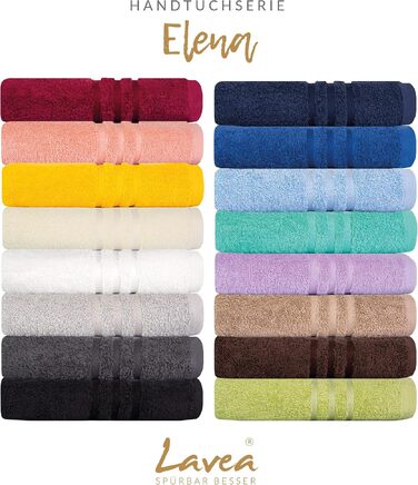 Набір махрових рушників Lavea Elena з 100% бавовни, 10 предметів, Royalblau (Королівський синій) — 4 рушники для рук, 2 банні, 2 гостьові та 2 рукавички