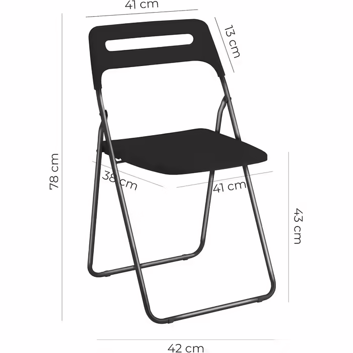Складний стілець Baroni Home для кухні та саду, металевий каркас, білий, 42x38x78 см