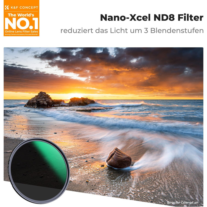 ND-фільтр K&F Concept Nano-X ND8 (3 Stop) 77mm для фотокамер