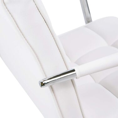 Крісло офісне HOMCOM для дому, регульоване по висоті, поворотне, з штучної шкіри, до 120 кг, біле