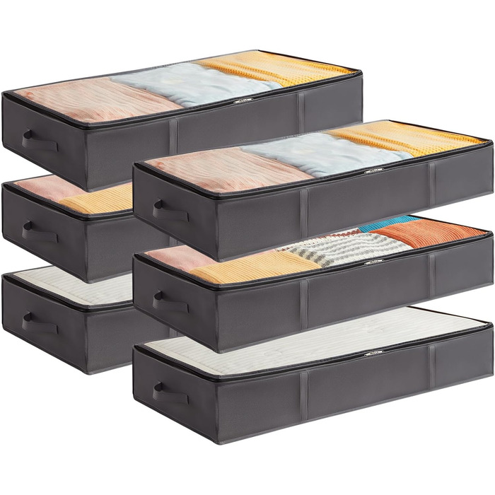 Коробка для зберігання під ліжком Lifewit, складний контейнер для білизни, сірий