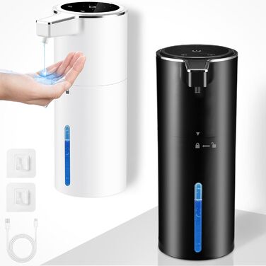 Автоматичний диспенсер мила настінний безконтактний 400мл, електричний з сенсором, USB, акумулятор 1800mAh для ванної, кухні, офісу (білий)