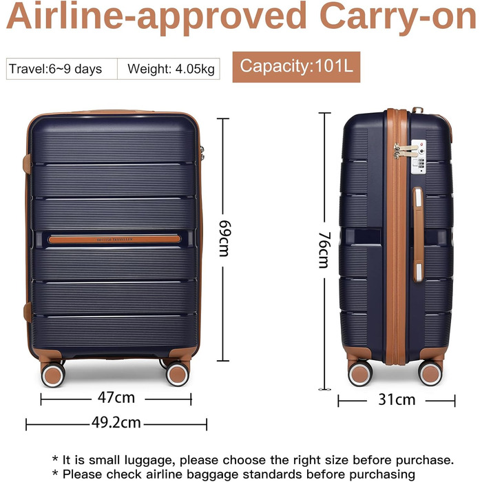 Чемодан подорожей British Traveller 76 см, великий, з жорсткою оболонкою, з TSA-замком, 28