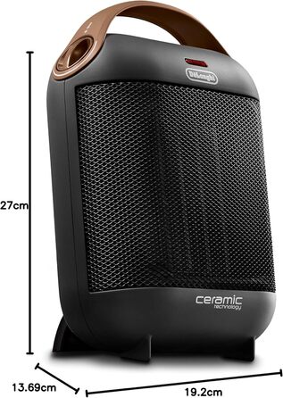 Обігрівач керамічний De'Longhi HFX30C18.AG | Портативний обігрівач для швидкого обігріву | 2 режими | Функція захисту від замерзання | 1800 Вт | Сірий