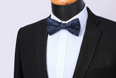 Метелик чоловічий HISDERN однотонний, регульований, для вечірки та весілля, темно-синій