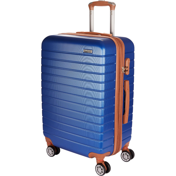 Набір валіз BruBaker Paris з трьох частин (M, L, XL) з жорстким корпусом, з замком, 4 колеса, зручні ручки (синій та коричневий)