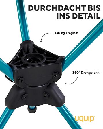 Складаний стільчик Uquip Dreibeinhocker ThreeSixty Mini: 130 кг, 360° обертання, для кемпінгу, подорожей