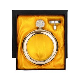 Браслет-фляга TOPTIE з кришталевою кришкою зі сталі, 100 мл, колір рожеве золото — стильний аксесуар для вечірок та подарунок