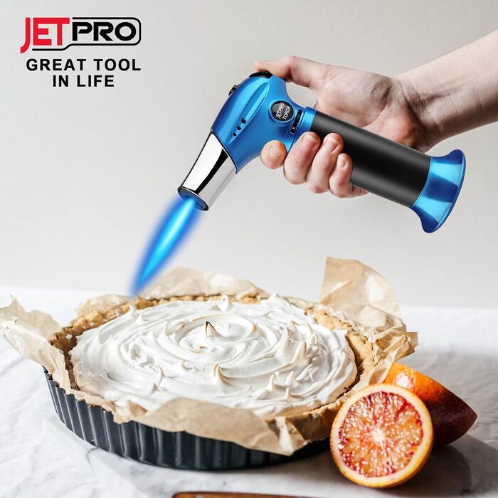 JETPRO Пальник на бутан з регулюванням полум'я та блокуванням безпеки, для приготування їжі, BBQ, десертів (без бутану)