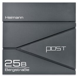 Поштовий ящик Verda з газетницею, нержавіюча сталь, антрацит, 2 ключі - дизайнерський настінний ящик з прихованим замком