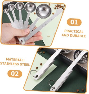 4-piece measuring spoon set for baking, tablespoons, measuring spoons, kitchen measuring cups for liquids, teaspoons, measuring spoons, tablespoons, measuring cups, set, beans.