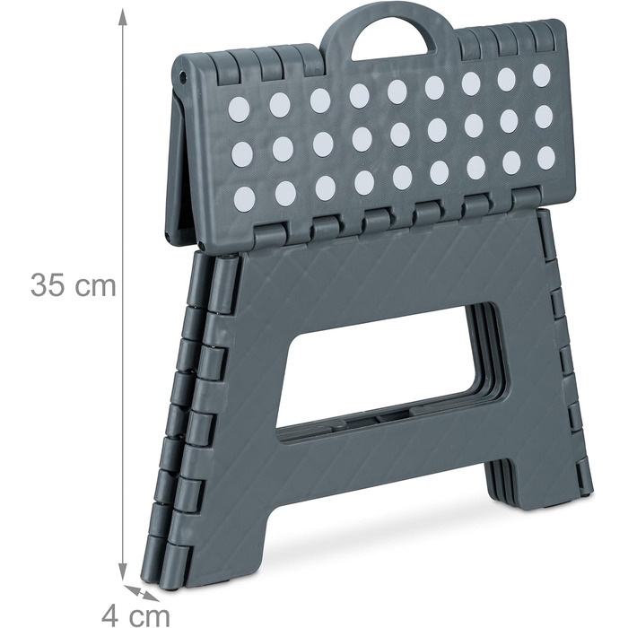 Складний табурет Relaxdays - туристичний, дитячий, для ванної кімнати, до 150 кг, пластик, сірий/білий (антрацит/білий)