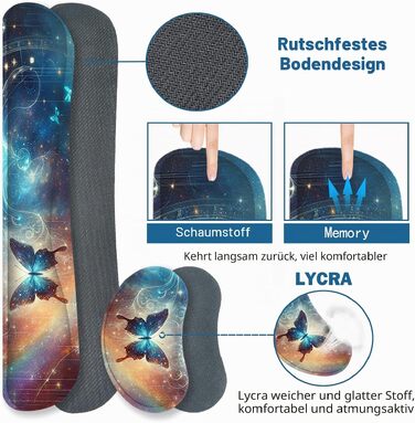 Набір килимків для миші та клавіатури ToLuLu XXL (90x40 см) з підставкою під зап'ястя, протиковзний килимок для робочого столу з мереживним дизайном «Блискіткий метелик», 4 предмети