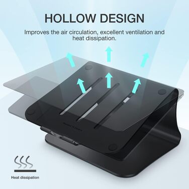 Підставка для ноутбука з алюмінію, сіра, для MacBook Air/Pro, Dell, HP, Lenovo, Microsoft Surface, Samsung (11-16 дюймів)