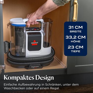 BISSELL SpotClean ProHeat Advanced: Професійний мийник килимів та м'яких меблів, 1125W, з кабелем, 3924N