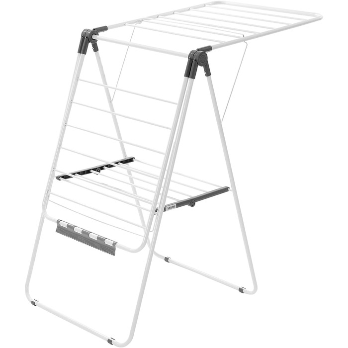 Сушилка для білизни VEVOR 2-ярусна розкладна з прищіпками та 31 сушильною штангою, регульована по висоті, металева, для ванної кімнати, балкону (1385 x 600 x 1000 мм)