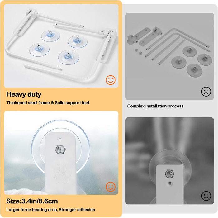 Кішка ліжко на стіл Odoland - 360° обертання та регулювання висоти, м'яка гамак для котів з 2 знімними чохлами, місце для сну для дому/офісу - підходить для цілорічного використання (сірий), для лежання на підвіконі