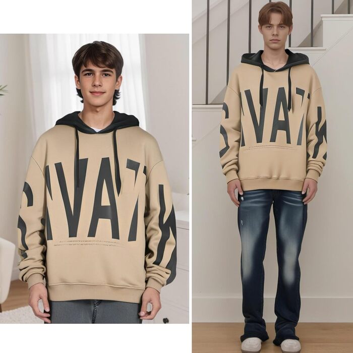 Чоловічий світшот з капюшоном, худі, світшот з довгими рукавами, базовий пуловер, класична чоловіча куртка, унісекс, повсякденний, весняний, осінній, зимовий, білий (XXL, хакі)