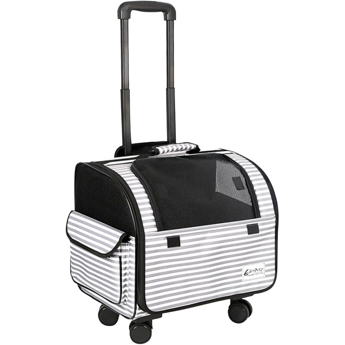 Транспортна сумка для собак та котів Galatée з колесами, розкладний рюкзак-переноска для тварин, сумісна з авіакомпаніями, з дихаючою сіткою (білий)