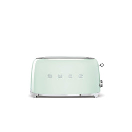 Тостер Smeg TSF02PBEU - 2 відділення для 4 скибочки хліба, 6 рівнів підсмажування, функція підігріву, розморожування та Bagel, знімний піддон, 1500W, пастельно-блакитний (пастельно-зелений)
