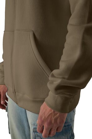 Світшот з капюшоном Smith & Soo для чоловіків – спортивна куртка, толстовка з блискавкою, бавовняна суміш (M, Stone-zip)