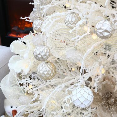 Набір прикрас для ялинки Sea Team: кульки та орнаменти, червоний та білий, 60 мм, 30 шт.