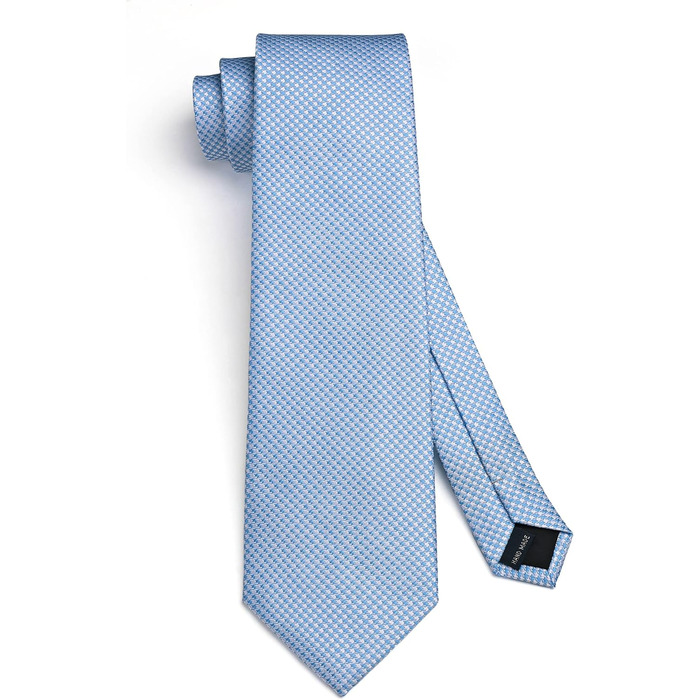 Краватки для чоловіків HISDERN: святкові краватки з кишеньковим хустинкою, класичний візерунок, в клітинку, для весілля та ділових зустрічей, блакитний колір