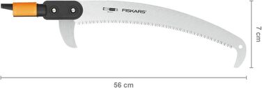 Садова пила Fiskars QuikFit для обрізки гілок, 55 см, загартована сталь, чорна/помаранчева, змінний інструментальний модуль 1000691