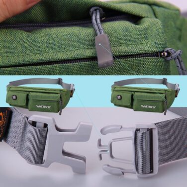 WATERFLY Поясна сумка на пояс для чоловіків та жінок: стильна сумка через плече для спорту, бігу, прогулянок з собакою, подорожей (Зелена)