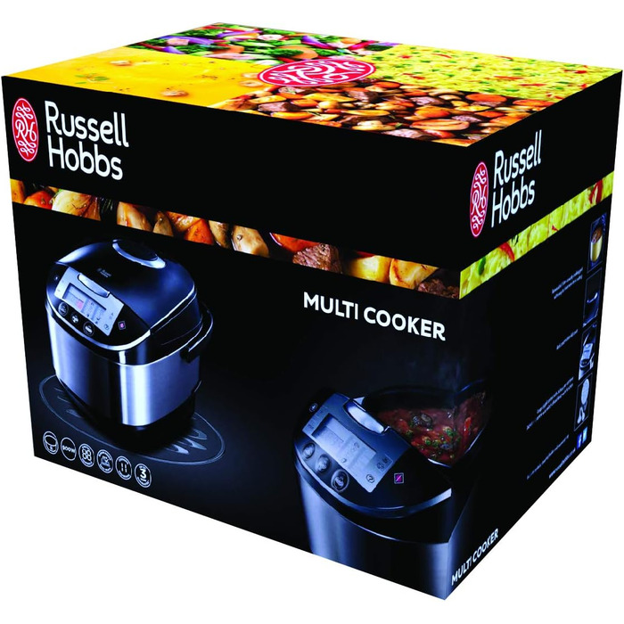 Russell Hobbs Multicooker [11-in-1: Rice cooker, slow cooker, steamer, slow cooker, baking oven, yogurt maker, etc.] Multicooker (5.0l, digital display, anti-condensation lid) 21850-56