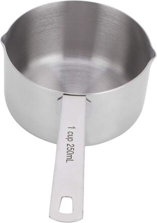FBHappiness Stainless Steel 304 Measuring Cup, Metal Measuring Spoons, Baking Measuring Spoons with Scale, Cake Measuring Spoons for Kitchen, Household Scale (Size: 1/3 Cup 80 ml) (1 Cup 250 ml)