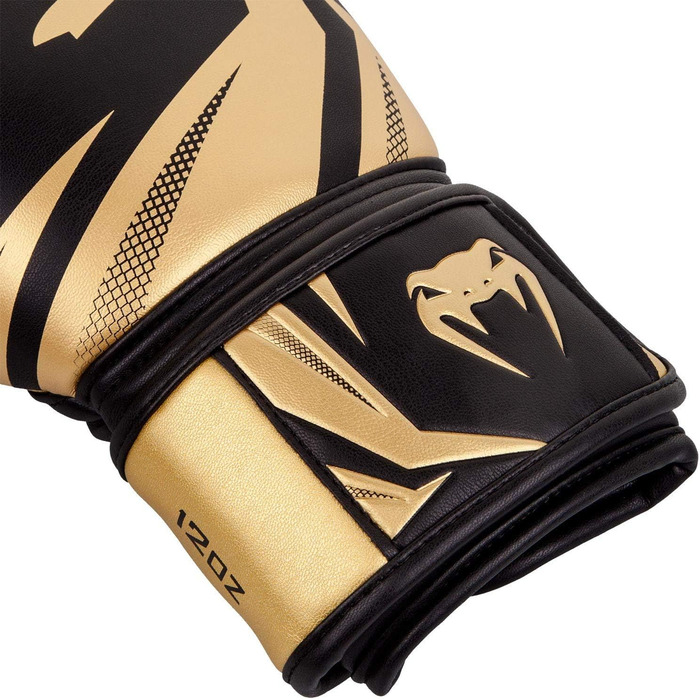 Боксерські рукавички Venum Challenger 3.0 (12 Oz, Чорний/Золотий)