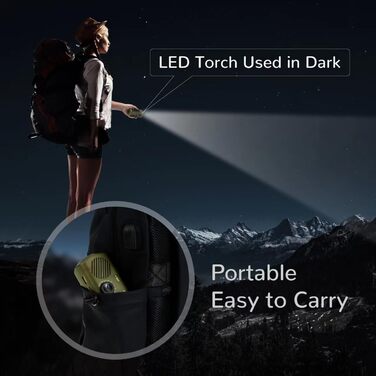 Радіо URPRO на ручному валу з AM/FM, 3000 mAh Powerbank, SOS-сигнал, LED-ліхтарик, USB-зарядний пристрій для мобільного телефону - ідеально для кемпінгу та походів