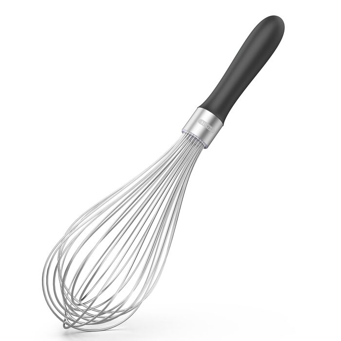Міксер кухонний U-Taste, 30 см, з нержавіючої сталі 18/10, 12 гнучких дротів, силіконовий ручка, для тіста та соусів (Чорний)