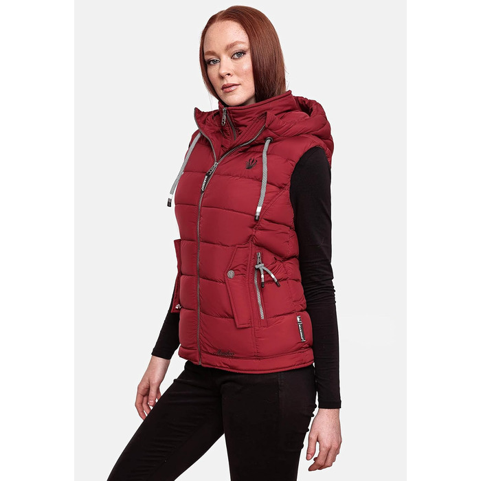 Легка перехідна жилетка ARIKOO Daen з капюшоном, стеганий жилет Taisaa XS-3XL (XS, Blood Red)