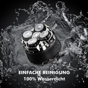 Електричний гоління голови Etrobot Glatzen Rasierer для чоловіків - вологостійкий, 5D, з LED-дисплеєм, MOJO 1 Wireless