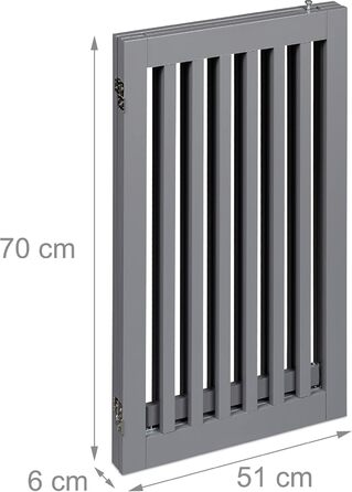 Захисне ворота для собак Relaxdays, сіре, 70 x 154 см, розкладне, з дверцятами та ніжками, самостійне