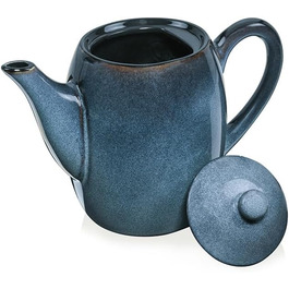 SÄNGER | Darwin 2-Piece Teakettle Set, Teapot with Lid, Drip Catcher Teapot Stoneware, Heat-Protected Pot, Keep-Warm Pot Handmade, Teapot for Loose Leaf Tea & Tea Bags Blue 1.3 L | PREMIUM COLLECTION