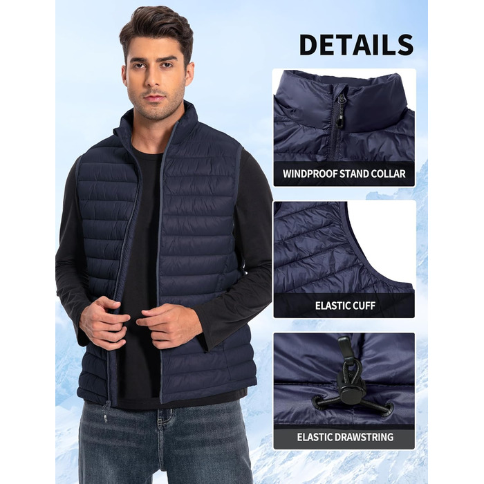 Чоловіча легка степкова жилетка Pioneer Camp – водонепроникна, компактна, з підкладкою – для активного відпочинку, повсякденного носіння, роботи, спорту та подорожей. Navy, L